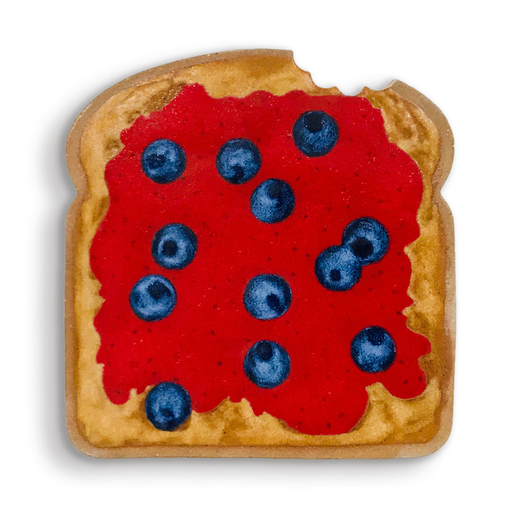 Blueberries on Strawberry Jam