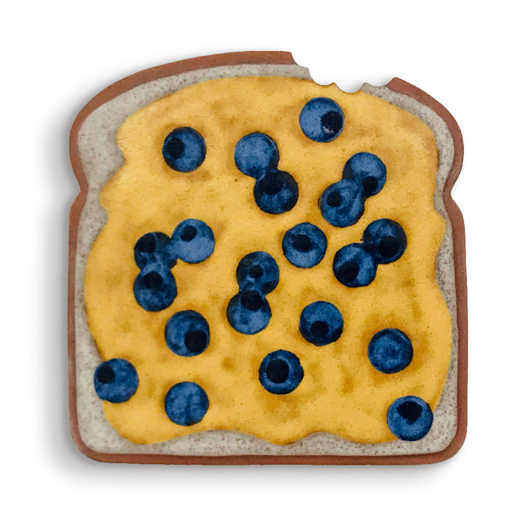 Blueberries on Peanut Butter