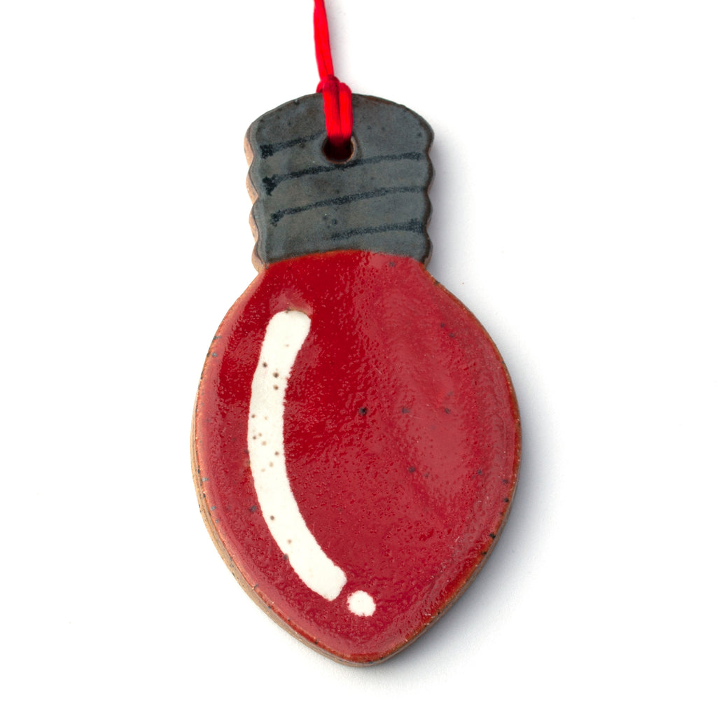 Retro Tree Light Bulb Holiday - Red