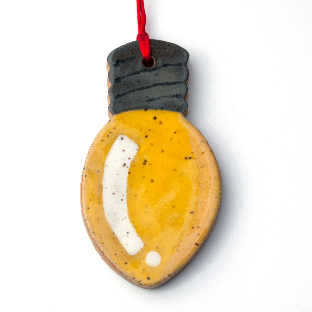 Retro Tree Light Bulb Holiday - Yellow